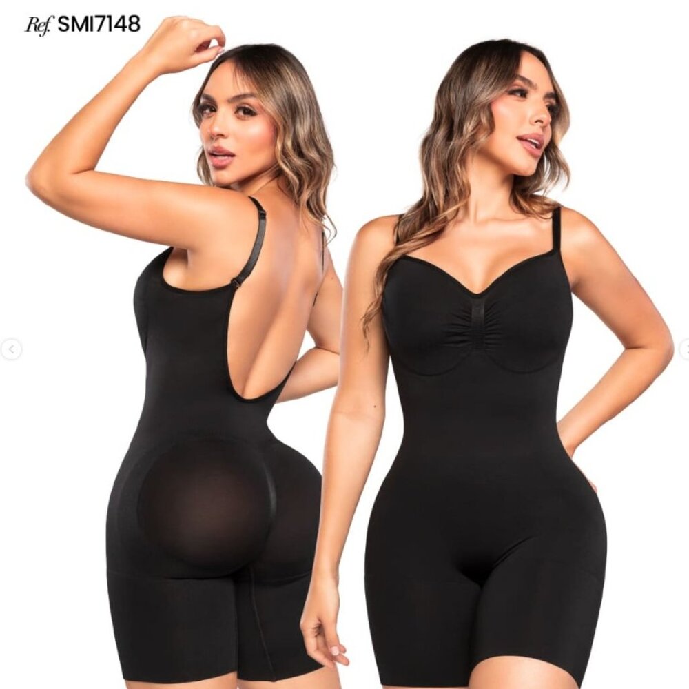 BBL Faja Seamfree SMI7148 Black Moldeo Best Women's Bodysuit Shaper Size Small!
